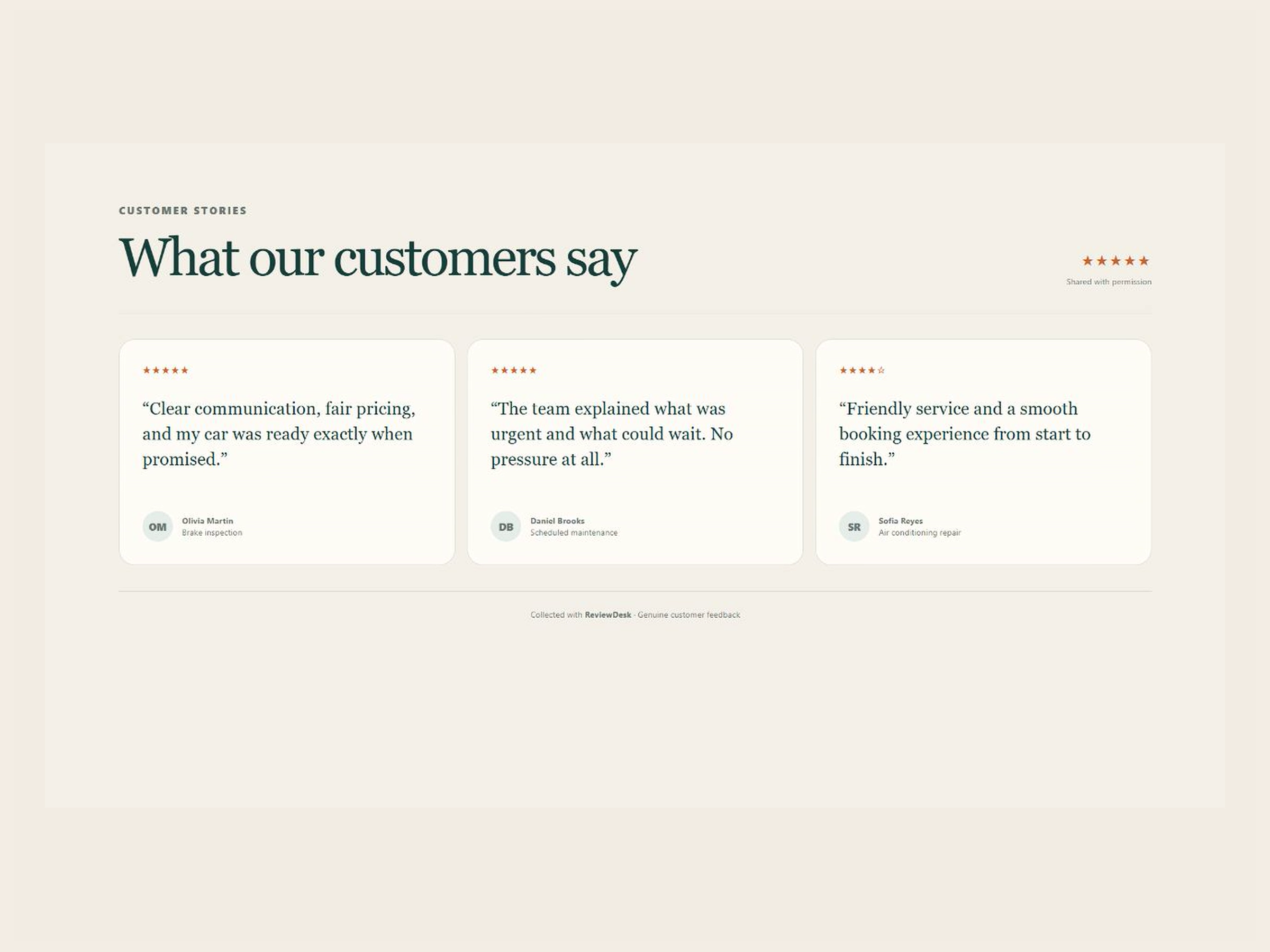 The feedback workflow separates private responses from permissioned public proof.