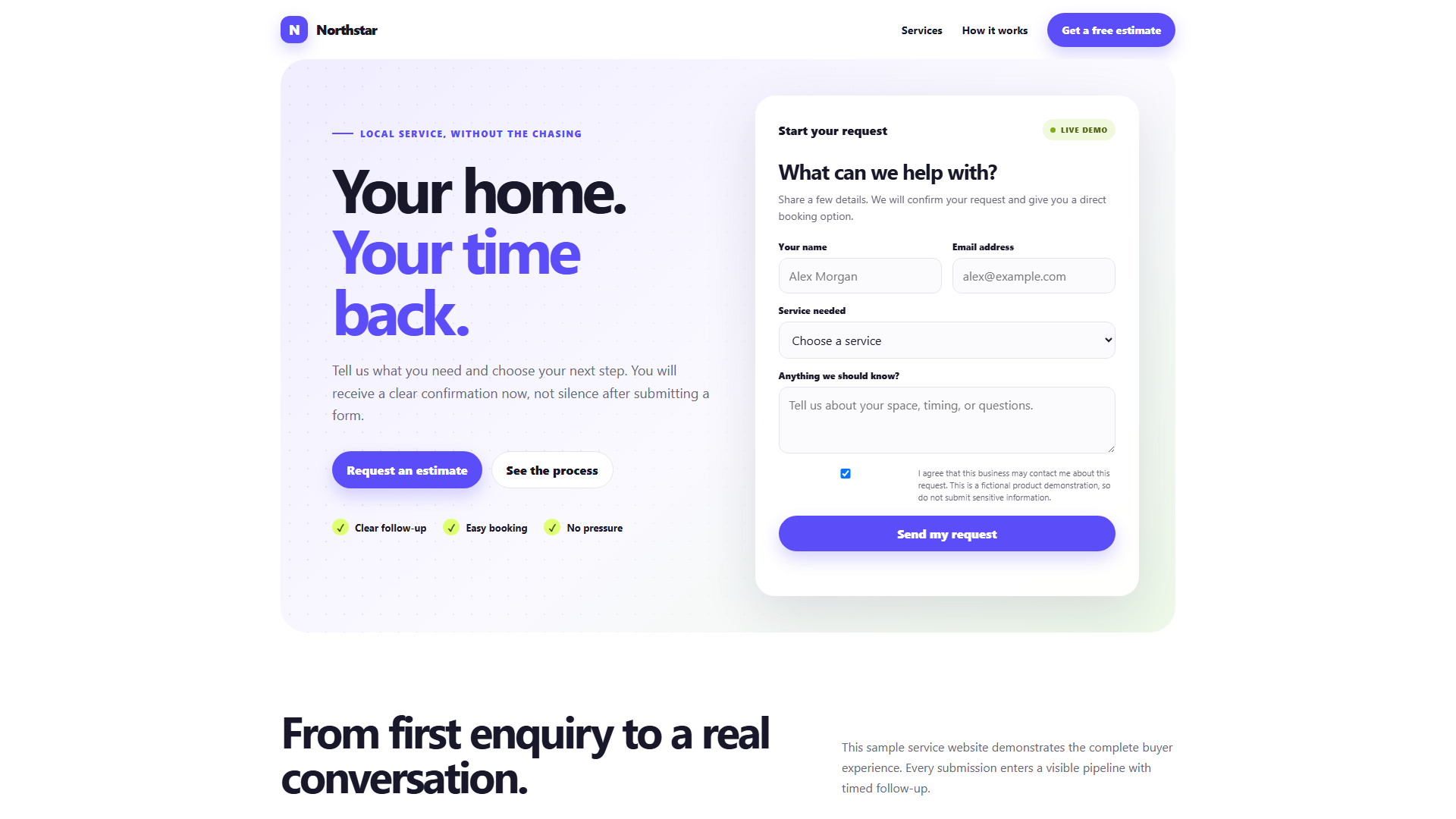 FollowDesk lead follow-up and booking dashboard